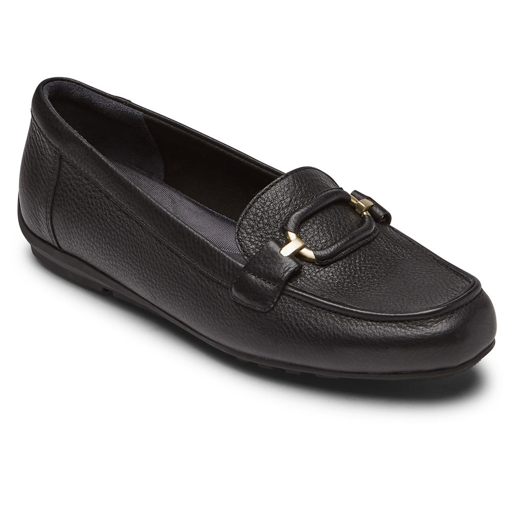 Rockport Singapore Womens Loafers - Total Motion Circle Driver Black - EQ4819370